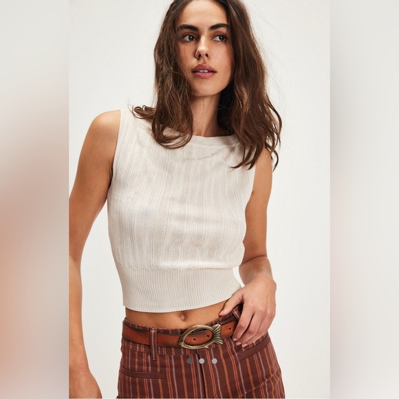 NWT Free People Reese Sweater Champagne Dreams Medium - Picture 3 of 8